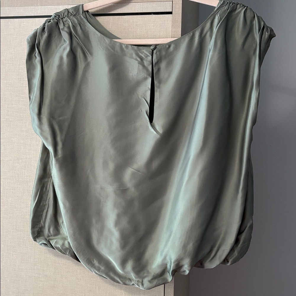 Anthropologie size M Elegant Sage Green Women's BLOUSE - Picture 5 of 6